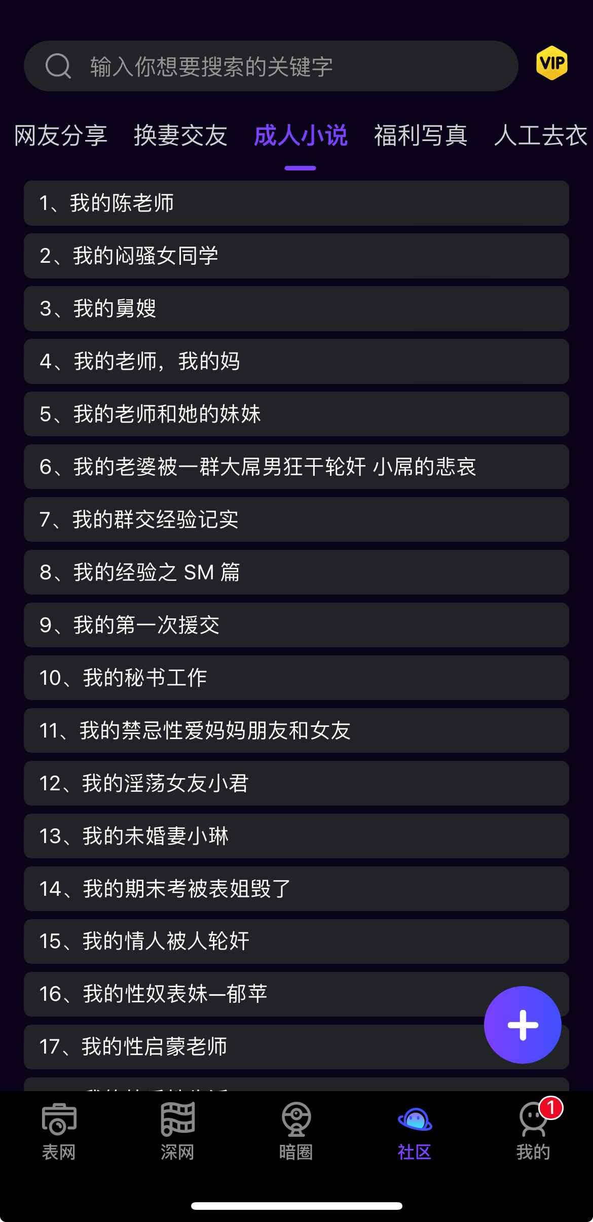 母狗园社区成人小说板块